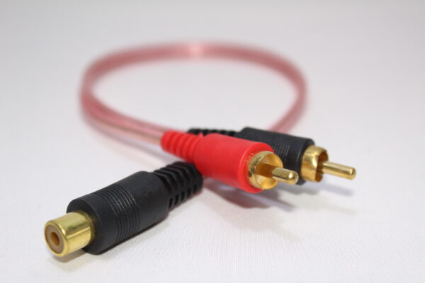 CABLE 1 JACK RCA - 2 PLUG RCA TRANSPARENTE