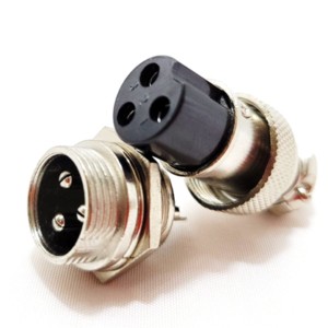 PAR DE PLUG y JACK PARA CHASIS GDE, 3 PIN, PARA MICRÓFONO / MODELO. PJM-102