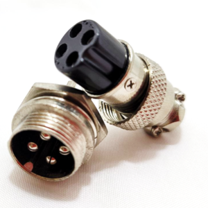 PAR DE PLUG y JACK PARA CHASIS GDE, 4 PIN, PARA MICRÓFONO / MODELO. PJM-103