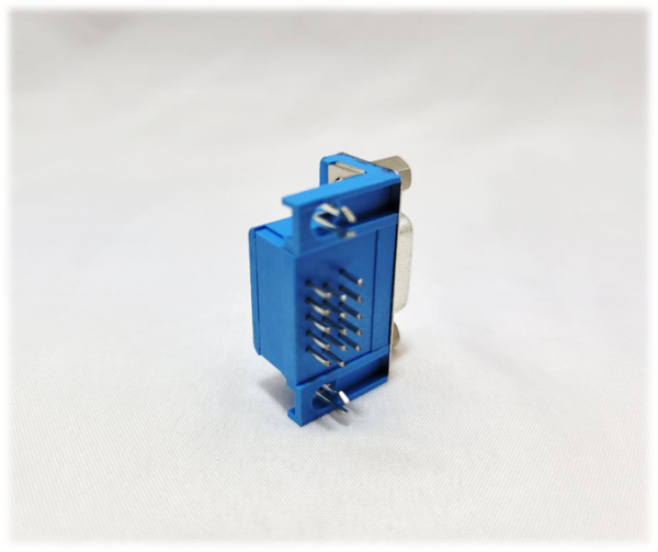 CONECTOR HEMBRA, DB15, 15 PINES, 3 FILAS, ANGULO RECTO, COLOR AZUL / MODELO CHS-103 - Image 2