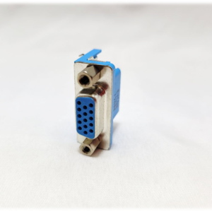 CONECTOR HEMBRA, DB15, 15 PINES, 3 FILAS, ANGULO RECTO, COLOR AZUL / MODELO CHS-103