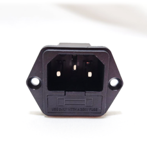 CONECTOR MACHO, TOMACORRIENTE, CON OREJAS & PORTAFUSIBLE / MODELO 705-330
