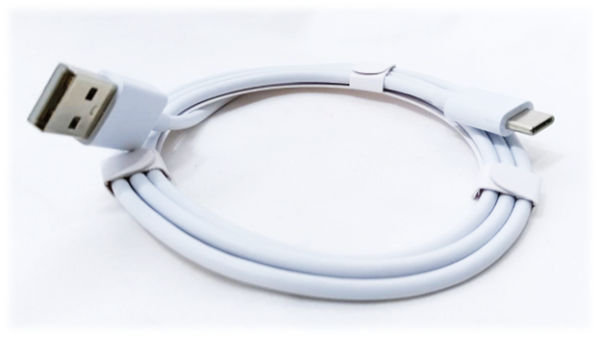 CABLE  CONECTOR USB - PLUG tipo C, de 1MT, COLOR BCO