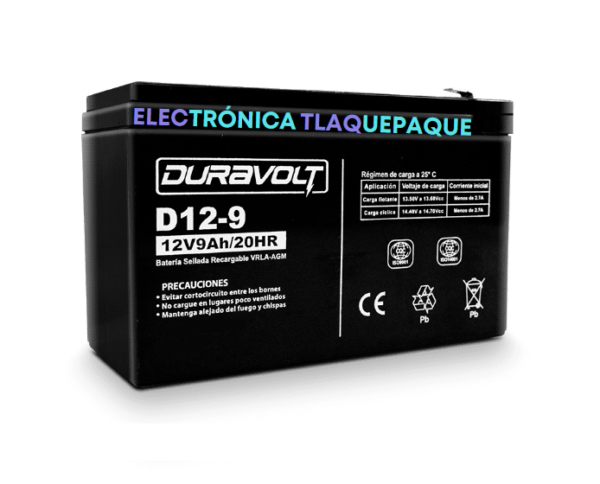 BATERÍA SELLADA D6-7 DURAVOLT VRLA AGM (12 V 9 Ah) - Image 3