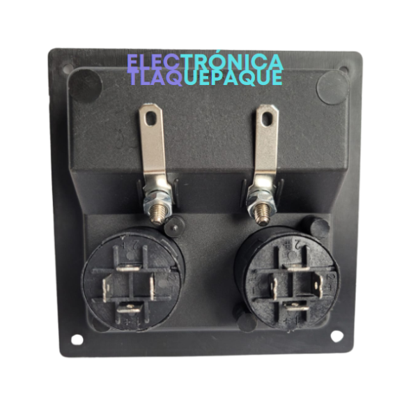 BORNE CUADRADO para BAFLE, 2 CONECTOR BANANA, 2 CONECTOR NEUTRIK / MOD. BCF-4P - Image 2