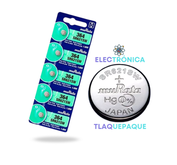 PILA, BATERÍA, 1.55V OXIDO DE PLATA MARCA MURATA / MODELO SR621SW/364