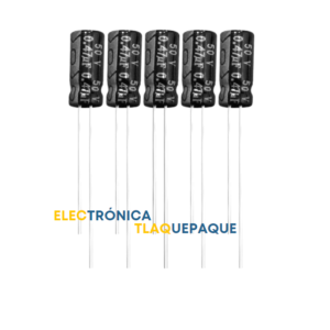 CAPACITOR ELECTROLITICO 0.47uF-50V 85° B.P / PAQUETE 10 Piezas