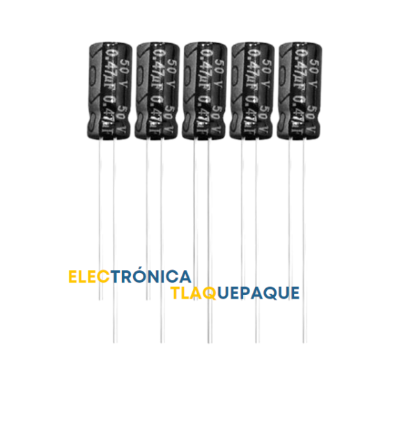 CAPACITOR ELECTROLITICO 0.47uF-50V 85° B.P / PAQUETE 10 Piezas