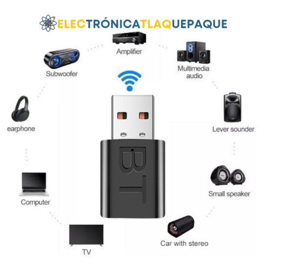 RECEPTOR Y TRANSMISOR USB / 5.1 ADAPTDOR BLUETOOTH con 3.5mm - Image 2