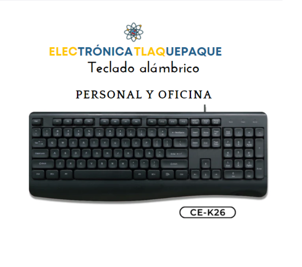 TECLADO ALÁMBRICO USB ERGONOMICO / MOD. CE-K26