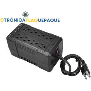 REGULADOR DE VOLTAJE 8 CONTACTOS / 1000kv 500w / USO DOMESTICO / OFICINA / COLOR NEGRO