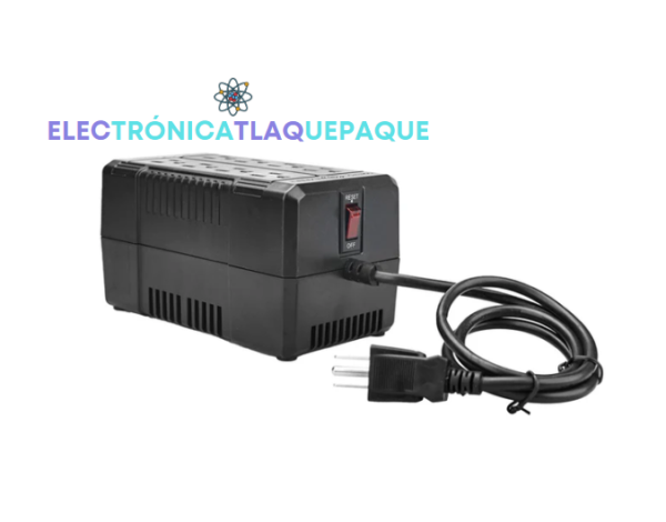 REGULADOR DE VOLTAJE 8 CONTACTOS / 1000kv 500w / USO DOMESTICO / OFICINA / COLOR NEGRO - Image 4