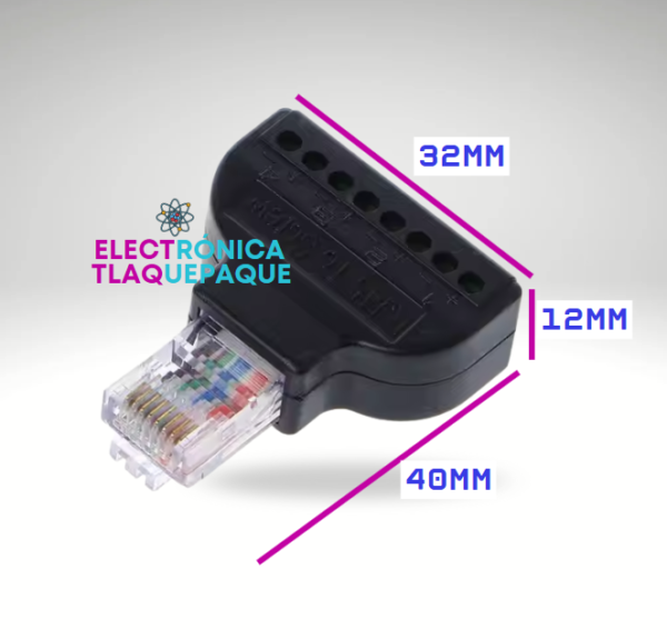 CONVERTIDOR RJ45 ETHERNET, TERMINALES con TORNILLO 8 BLOQUES / MODELO. RSPRO8 - Image 3