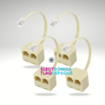 DIVISOR de LÍNEA TELEFÓNICA RJ11 para LÍNEA FIJA, MACHO a HEMBRA 6 PIN, ADAPTADOR de PARED (4 unidades)