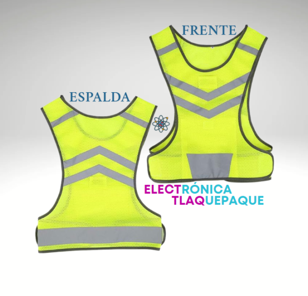 CHALECO REFLEJANTE, MARCA KEENSO, ALTA VISIBILIDAD, AJUSTABLE (AMARILLO FLUORESCENTE) - Image 3