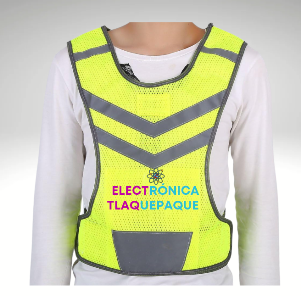 CHALECO REFLEJANTE, MARCA KEENSO, ALTA VISIBILIDAD, AJUSTABLE (AMARILLO FLUORESCENTE) - Image 2