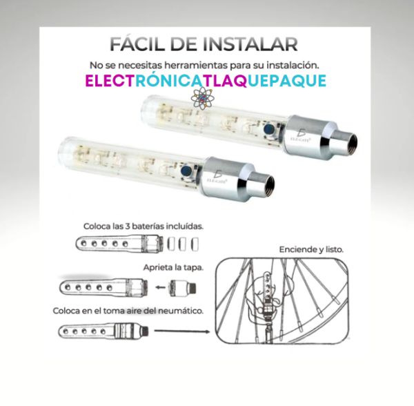 TAPON de VÁLVULA para BICICLETA con LUZ LED MULTICOLOR / MODELO. LTB30 - Image 3