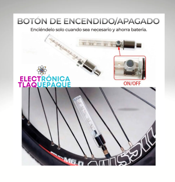 TAPON de VÁLVULA para BICICLETA con LUZ LED MULTICOLOR / MODELO. LTB30 - Image 5
