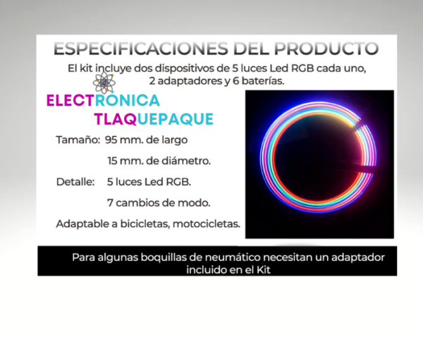 TAPON de VÁLVULA para BICICLETA con LUZ LED MULTICOLOR / MODELO. LTB30 - Image 6