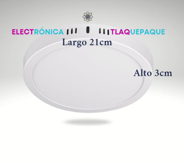 LÁMPARA LED de TECHO, LUZ FRÍA con REVESTIMIENTO REDONDO de ALUMINIO / MODELO. LED.77.24W - Image 2