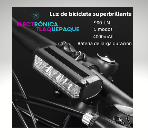 LUCES LED para BICICLETA SUPERBRILLANTE, RECARGABLE, IMPERMEABLE (HAZ ALTO & BAJO) / MODELO. EOS640 - Image 4