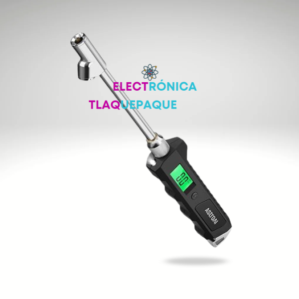 MANÓMETRO DIGITAL de PRESIÓN DE AIRE con DOBLE ROSCA, con LUZ, (230PSI)