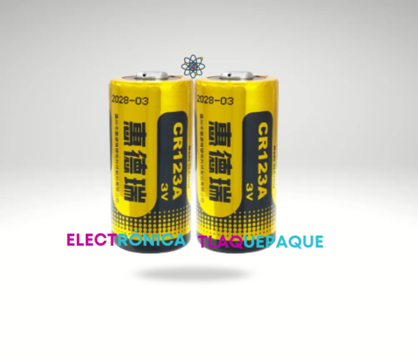 BATERÍA DE LITIO 3.0V, MARCA HUIDERUI, MODELO. CR-123A / (Paquete de 2)