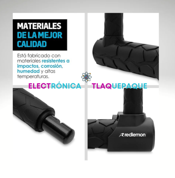 CANDADO para BICICLETA REFORZADO "U" con MECANISMO de DOBLE PERNO, RESISTENTE AL AGUA Y CLIMAS EXTREMOS, HASTA 10 Toneladas Métricas de Fuerza - Image 4
