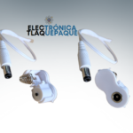 CABLE de ALIMENTACIÓN con CONECTOR tipo BARRIL 2.1mm / CONECTOR 2.1mm INVERTIDO, HEMBRA para ENSAMBLE, con RESORTE