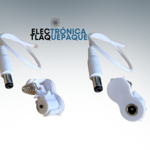 CABLE de ALIMENTACIÓN con CONECTOR tipo BARRIL 2.1mm / CONECTOR 2.1mm INVERTIDO, HEMBRA para ENSAMBLE, con RESORTE
