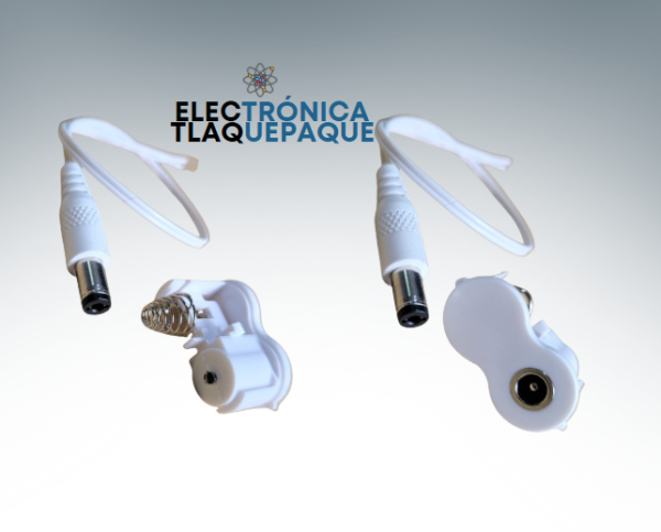 CABLE de ALIMENTACIÓN con CONECTOR tipo BARRIL 2.1mm / CONECTOR 2.1mm INVERTIDO, HEMBRA para ENSAMBLE, con RESORTE