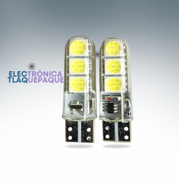 FLSE#18 / FOCO PELLISCO T10/W5W, SILICÓN, 6 LED, AUTOMOTRIZ, INTERIORES, CUARTOS, PORTAPLACA / MODELO. FLSE#18