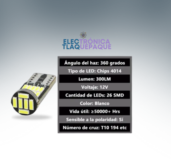 FPB#1 / FOCO PELLISCO AUTOMOTRIZ,T10, INTERIORES, PORTAPLACA / MODELO. FPB#1 - Image 5