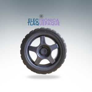 LLANTA 65x26mm, GOMA NEGRA, para ROBÓTICA, ARDUINO, GRIS / MODELO. LAGR65