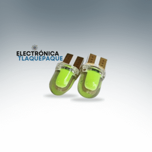 FLPS#45 / FOCO PELLISCO T10/W5W, COB, SILICÓN, AUTOMOTRIZ, LED VERDE, INTERIORES, CUARTOS, PORTAPLACA / MODELO. FLPS#45