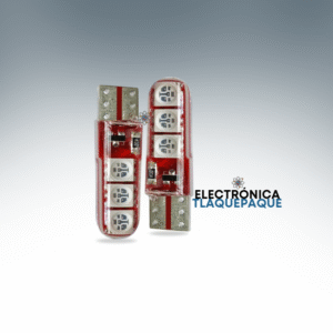 FLSE#58 / FOCO PELLISCO T10/W5W, SILICÓN, 6 LED, ROJO, ESTROBO, AUTOMOTRIZ, INTERIORES, CUARTOS, PORTAPLACA / MODELO. FLSE#58