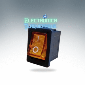 SBCPA#13 SWITCH BALANCIN CHICO, con PILOTO / 3 PIN / 6A-250V / 10A – 125V / COLOR AMBAR / MODELO SBCPA#13