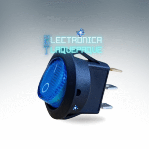SBP3#79 SWITCH BALANCIN / PILOTO / 3 PIN / REDONDO / 20A – 12V DC/ AZUL / MODELO SBP3#79
