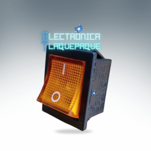 SBJ4#42 SWITCH BALANCIN, con PILOTO / JUMBO / 4 PIN / 30A-250V / AMARILLO / MODELO SBJ4#42