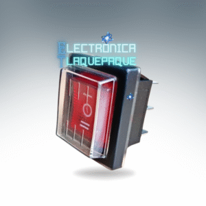 SBJE#57 SWITCH BALANCIN / JUMBO / ON-OFF-ON / 6 PIN / PILOTO / para EXTERIOR / 16A-250V / – 20A 125V / ROJO / MODELO SBJE#57