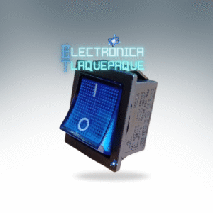 SBJ4#43 SWITCH BALANCIN, con PILOTO / JUMBO / 4 PIN / 30A-250V / AZUL / MODELO SBJ4#43