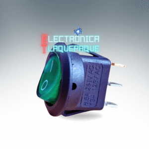 SBP3#85 SWITCH BALANCIN REDONDO / PILOTO / 3 PIN / REDONDO / 6.5A – 250V-AC / VERDE / MODELO SBP3#85