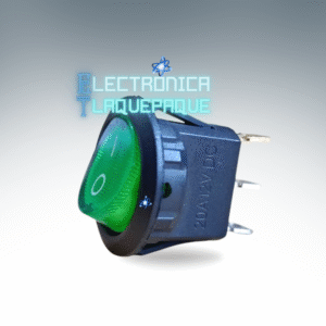 SBP3#81 SWITCH BALANCIN REDONDO / PILOTO / 3 PIN / REDONDO / 20A – 12V DC/ VERDE / MODELO SBP3#81