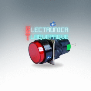 SWPR5#106 SWITCH tipo PUSH / NORMALMENTE ABIERTO / REDONDO / PILOTO / 5 PIN / 3A – 250V AC / 5A – 30V DC / ROJO / MODELO SWPR5#106