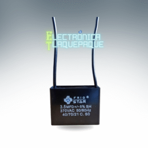 CAPACITOR CUADRADO para VENTILADOR 3.5MFD +/-5% SH 370VAC / 50/60Hz / MODELO. CAPV3.5-2C