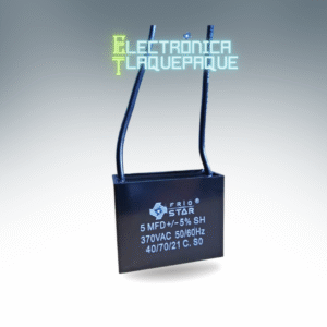 CAPACITOR CUADRADO para VENTILADOR 5MFD +/-5% SH 370VAC / 50/60Hz / MODELO. CAPV52C