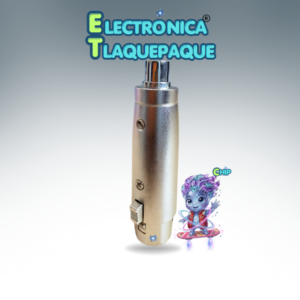 ADAPTADOR METÁLICO de AUDIO, CONECTOR RCA HEMBRA, CONECTOR CANNON HEMBRA / MODELO. AJRC026