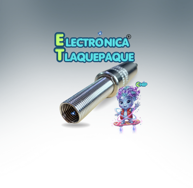 CONECTOR PLUG METÁLICO de AUDIO ESTÉREO 3.5mm con RESORTE para SOLDAR / MODELO. CPM35 - Imagen 2
