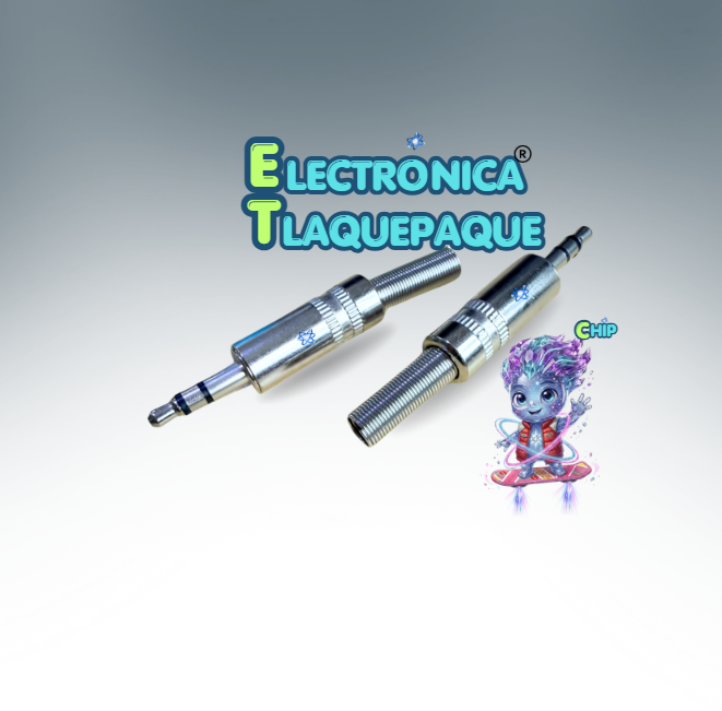 CONECTOR PLUG METÁLICO de AUDIO ESTÉREO 3.5mm con RESORTE para SOLDAR / MODELO. CPM35 - Imagen 3