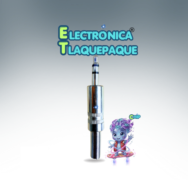 CONECTOR PLUG METÁLICO de AUDIO ESTÉREO 3.5mm con RESORTE para SOLDAR / MODELO. CPM35 - Imagen 4